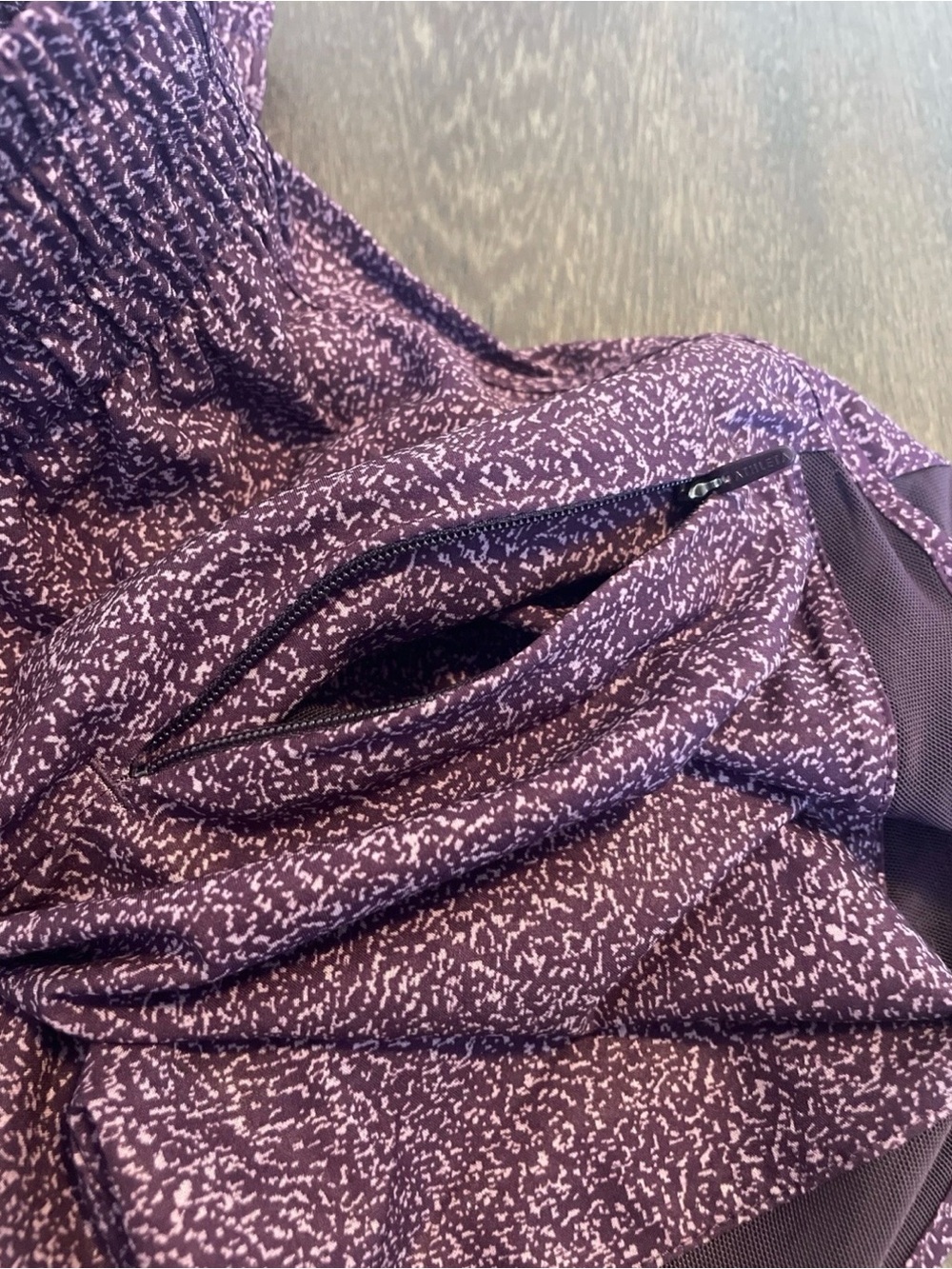 Athleta Shorts Womens Small S Printed Mesh Racer Run Short Violet Static - Picture 5 of 5